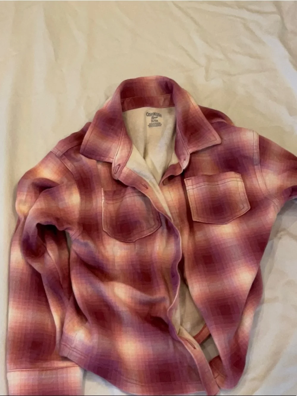 Oshkosh 5T pink button-down flannel
